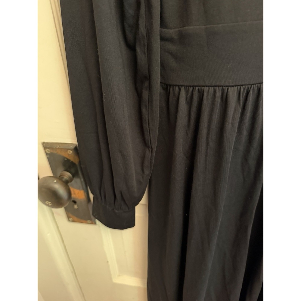 Boden Women's Alexandra Black Jersey Midi Dress Long Sleeve Minimalist Guest 6R - Picture 6 of 7